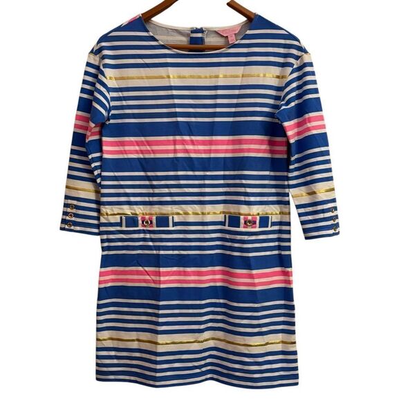 Lily Pulitzer Women’s Lena Striped Blue and Pink Nautical Dress XS - Picture 2 of 10